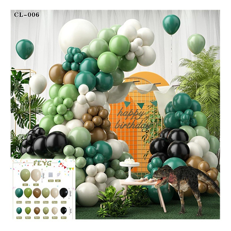 Cruz-frontera serie bosque bola verde cadena traje niños cumpleaños tema Fiesta decoración selva diseño globos