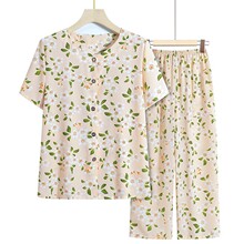 中老年女装奶奶装棉绸套装妈妈衬衫短袖老太太夏天衣服老人开衫