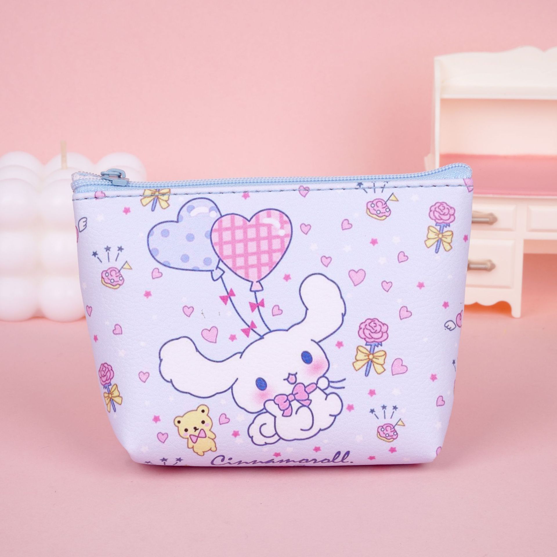 Coreano ins chica corazón de dibujos animados bolsas de cambio estudiantes lindos auriculares portátiles impermeables bolsa de almacenamiento de corteza bolsa de monedas