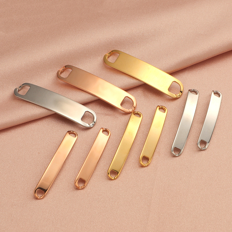 New hot-selling mirror titanium steel bracelet connector diy curved strip multi-size pendant jewelry accessories