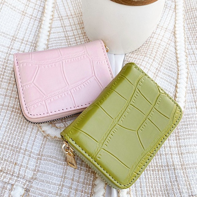 2024 New Women's Leisure Multi Card Bag Mini Crocodile Pattern Wallet Multi functional Small Wallet_voghion.com