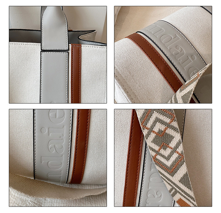 Retro Women's Tote Bag Large Capacity Colour Block Shoulder Bag_voghion.com