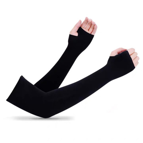 Long women's sun protection ice sleeves wholesale nylon simple plus size ice silk sleeves unisex solid color customization