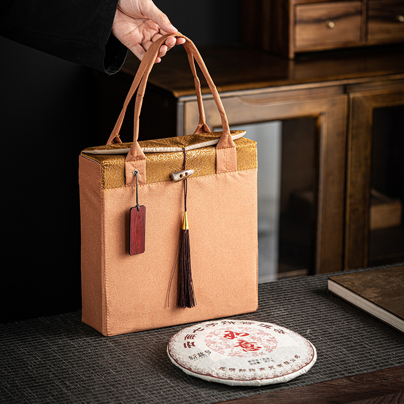 七子饼普洱茶收纳布袋福鼎白茶饼包装盒357克/200g茶饼礼盒装空盒