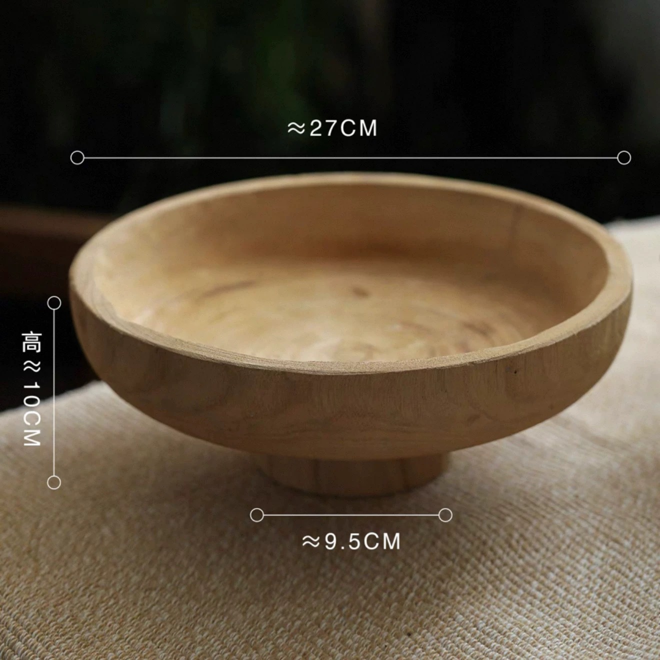 Bandeja de madera hecha a mano para servir bocadillos y frutas, decoración de escritorio para el hogar, estilo wabi-sabi.