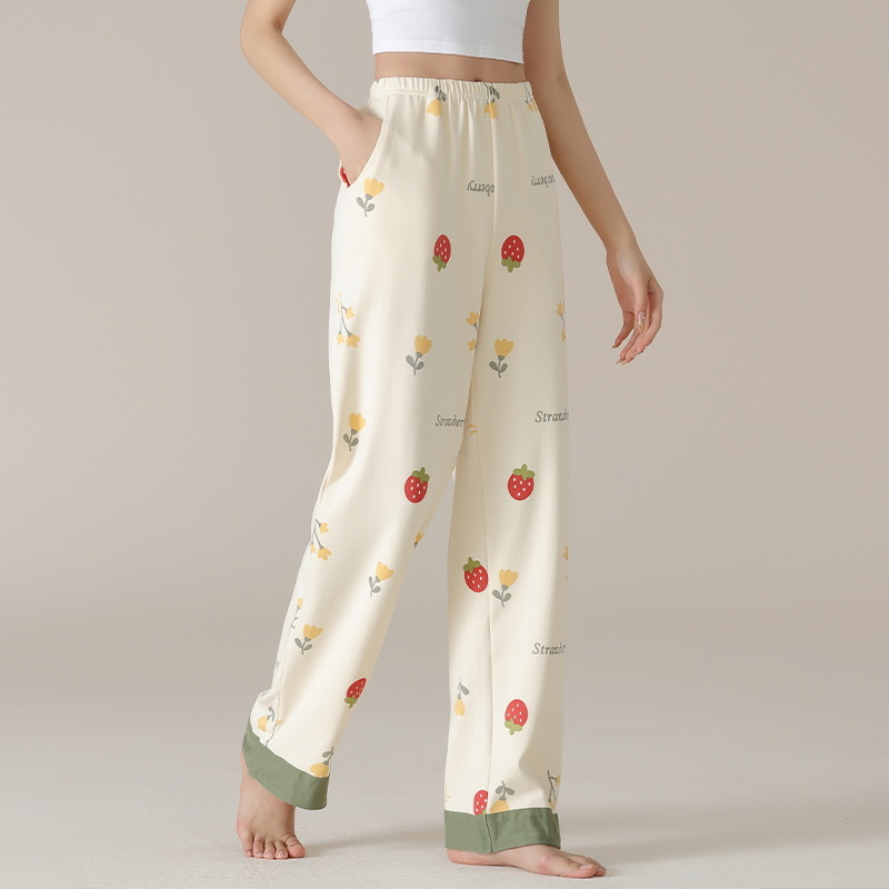 Pantalones de pijama de mujer primavera y otoño pantalones largos de algodón casuales sueltos de moda se pueden usar pantalones caseros de algodón de verano