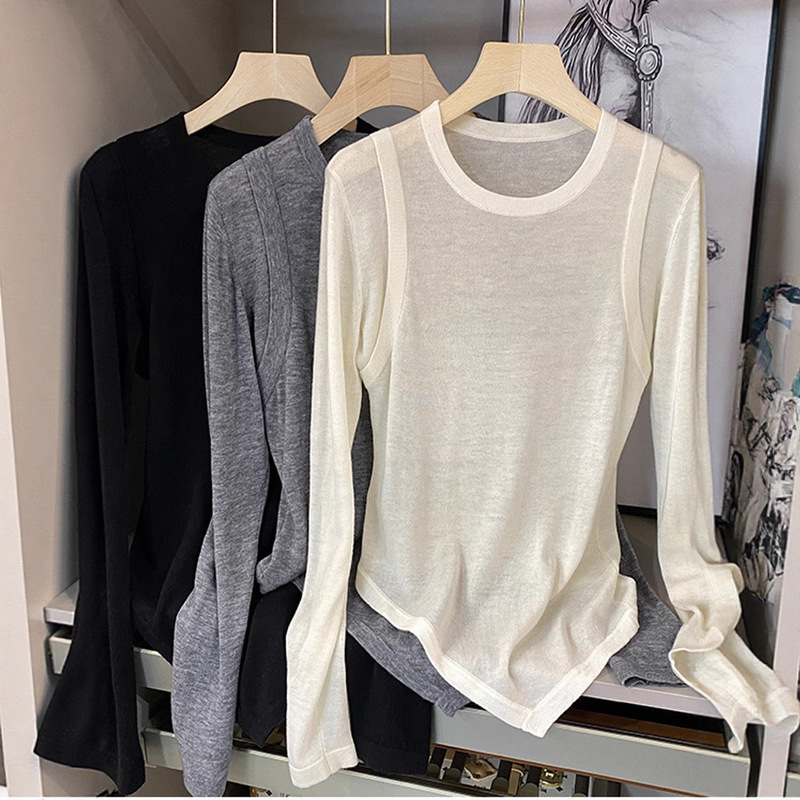 Love It~ the Upper Body Is so Beautiful~ Wool Knitted Bottoming Shirt Top for Women M2200948~Zy Autumn and Winter