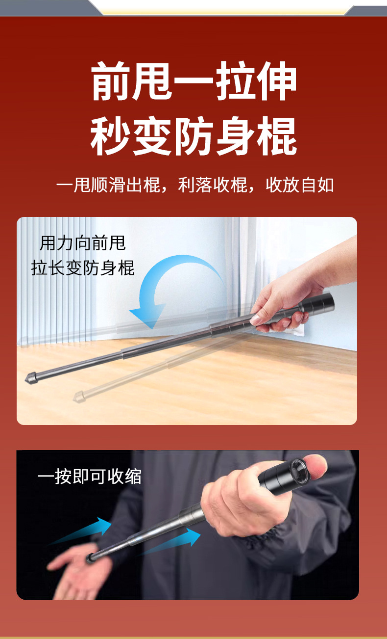 Women's Tactical Self-Defense Flashlight, Girls' Portable Anti-Wolf Arc Fire Roller Weapon, Swing Stick, Window-Breaking Safety Hammer