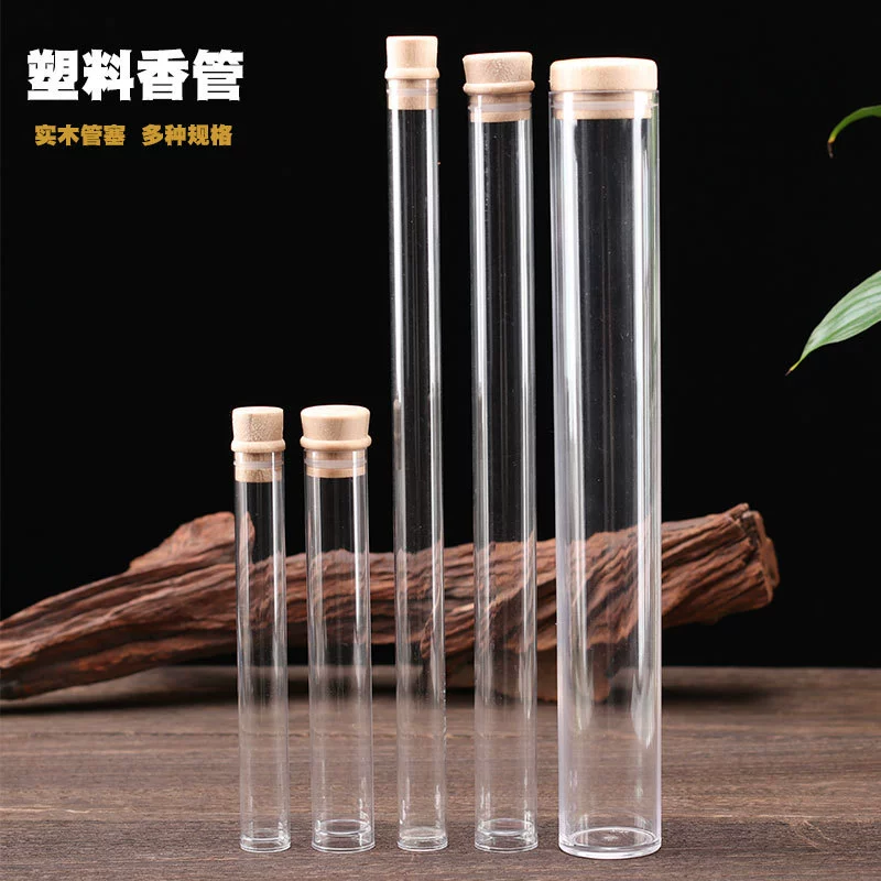 ✅Акрил прозрачная пластиковая нить ароматизатическая трубка из массива деревянная пробка для ладана упаковочная трубка для домашнего ладана