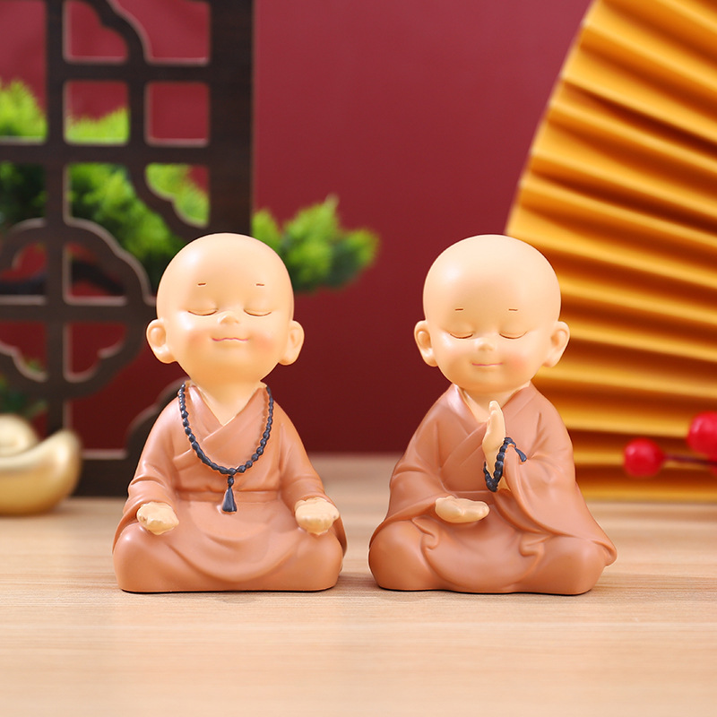 Meditating Little Monk Figurine, Creative Home Desktop Decoration, Car Dashboard Decoration Gift