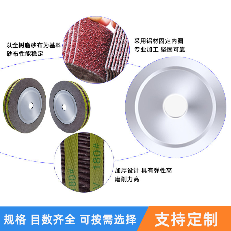 厂家直销千叶轮 250*40升级版砂布表面层处理不锈钢抛光千叶轮|undefined