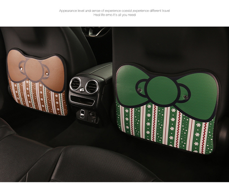 Car Anti-Kick Mat Christmas Striped Anti-Kick Mat Children's Chair Back Anti-Dirt Mat Rear Seat Anti-Kick and Anti-Scratch Mat