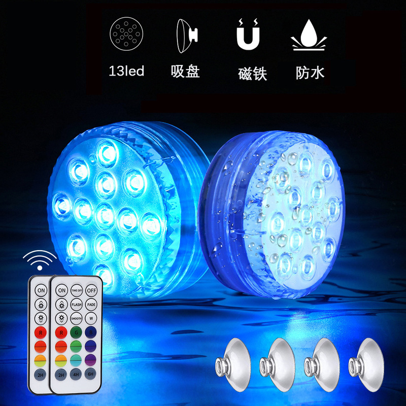 Spot hot sale led remote control diving lamp 13led swimming pool underwater lamp colorful timing remote control fish tank lamp candle lamp Spot hot sale led remote control diving lamp 13led swimming pool underwater lamp colorful timing remote control fish tank lamp candle lamp