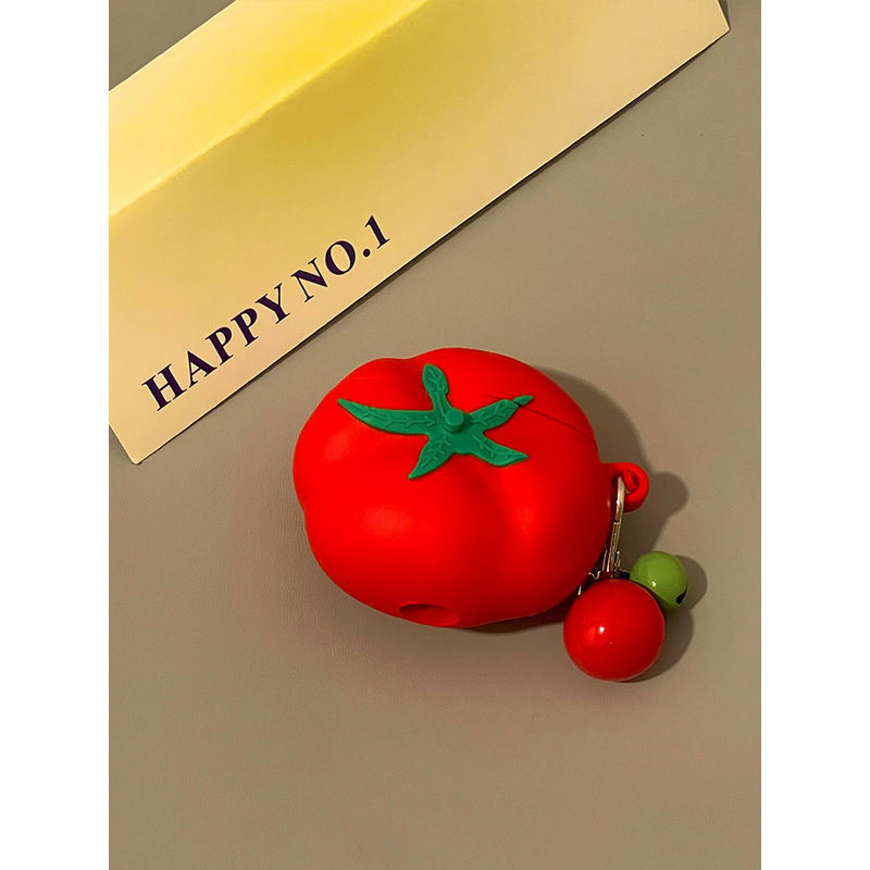 Creative and Fun Tomato-Themed Silicone Protective Case for Apple Bluetooth Earphones AirPods 4, Noise-Cancelling Third-Generation, Pro 2 Creative and Fun Tomato-Themed Silicone Protective Case for Apple Bluetooth Earphones AirPods 4, Noise-Cancelling Third-Generation, Pro 2