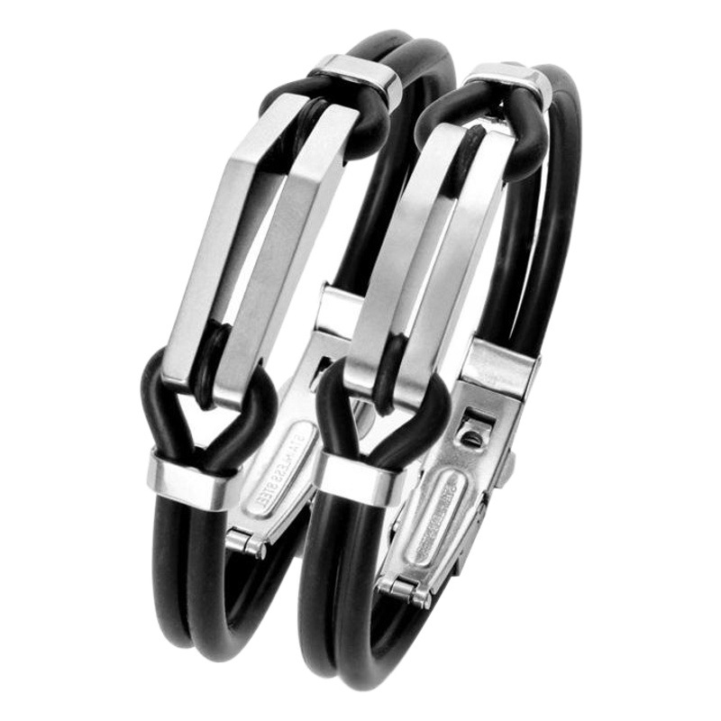 Pareja pulsera un hombre y una mujer letras personalidad AliExpress joyería pequeño regalo nuevo chino Acero inoxidable pulsera de silicona