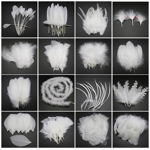 Self-produced white feather DIY handmade feather clothing accessories head jewelry accessories material hot selling products