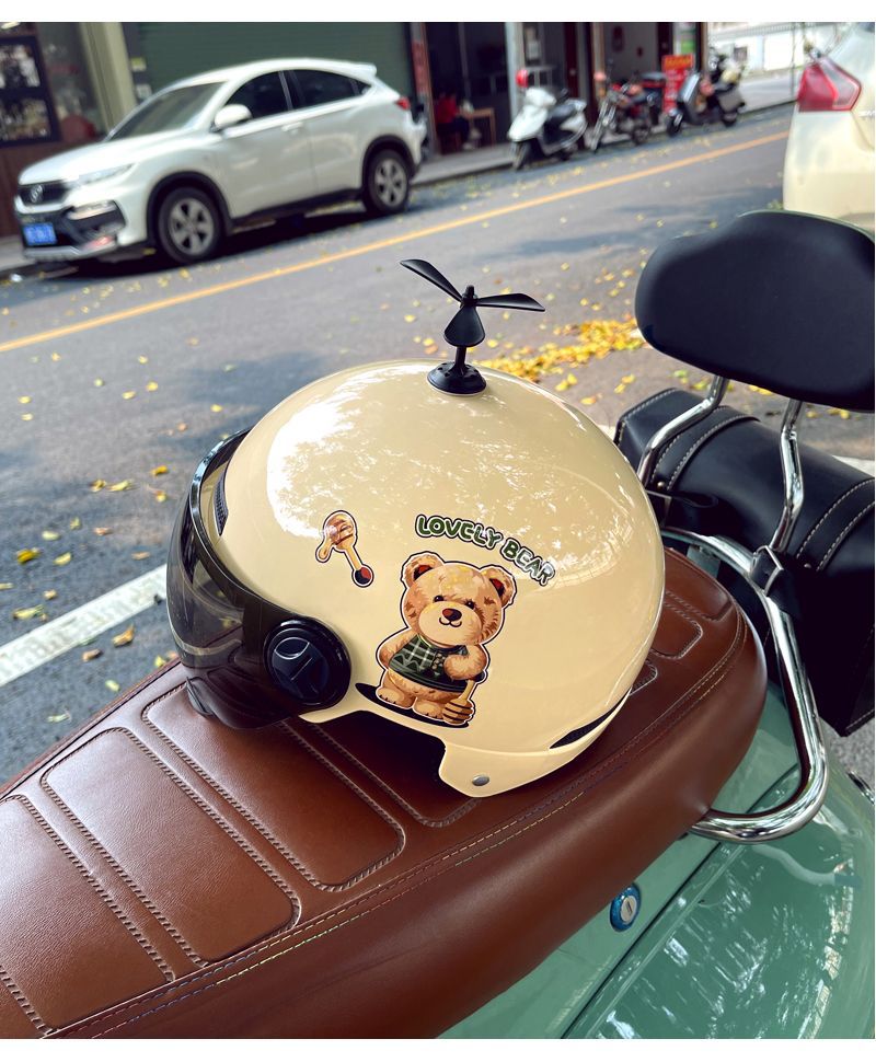 3C Certified Electric Vehicle Helmet - Cartoon Bear Design