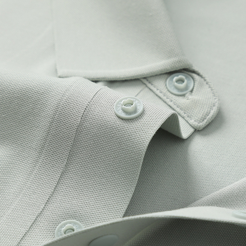 Cuatro cierre sin costura sensación fría 7A antibacteriana comercial con solapa camiseta polo camiseta personalizada ropa de trabajo sensación alta