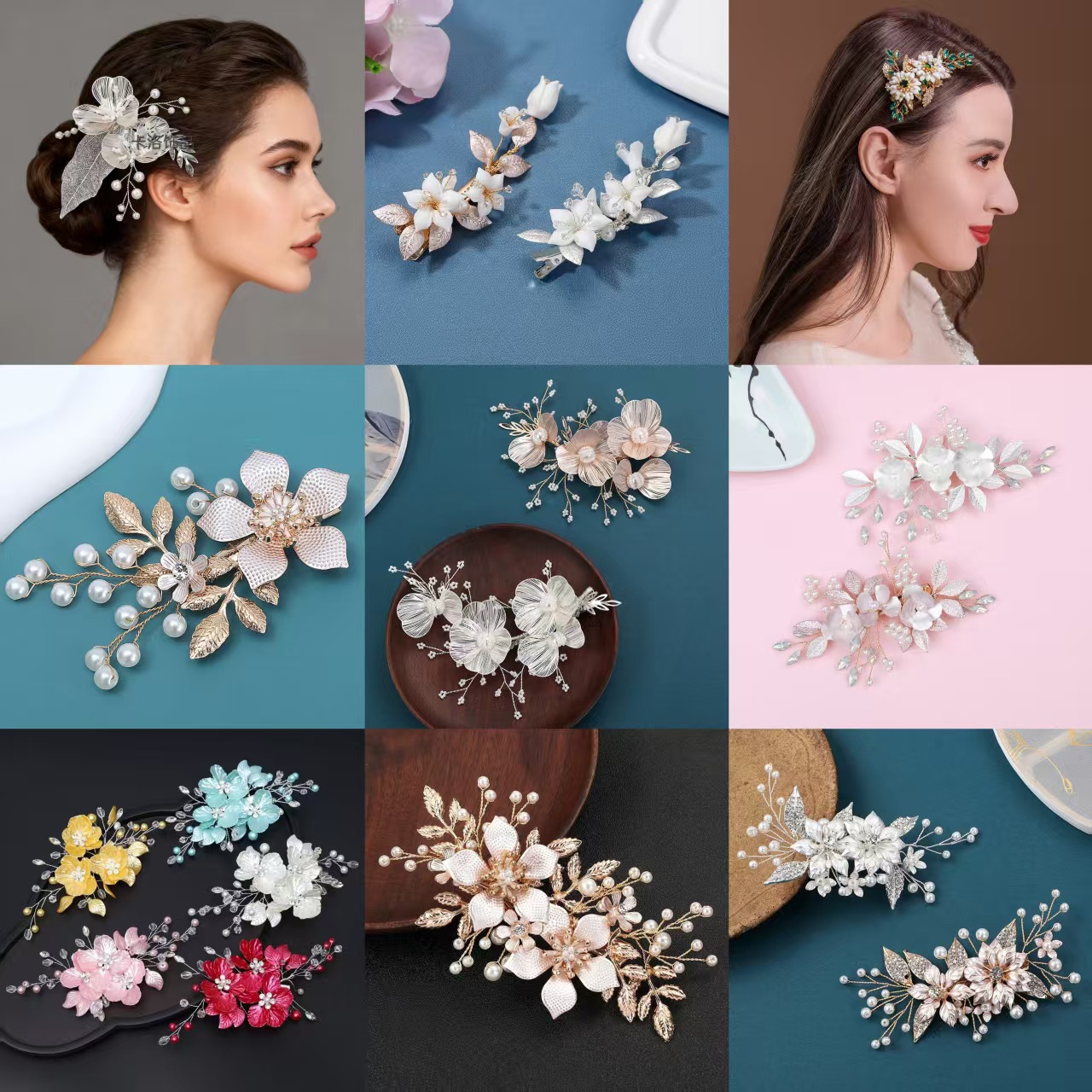 retro golden hairgrip handmade