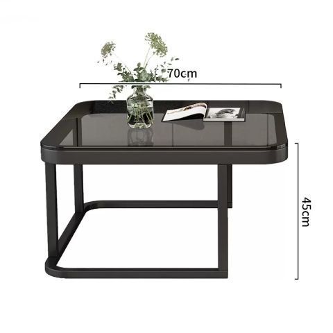 Mesa de té de lujo ligera sala de estar doméstica moderna y pequeña casa red cuadrada de vidrio rojo tablero de TV combinado mesa de té