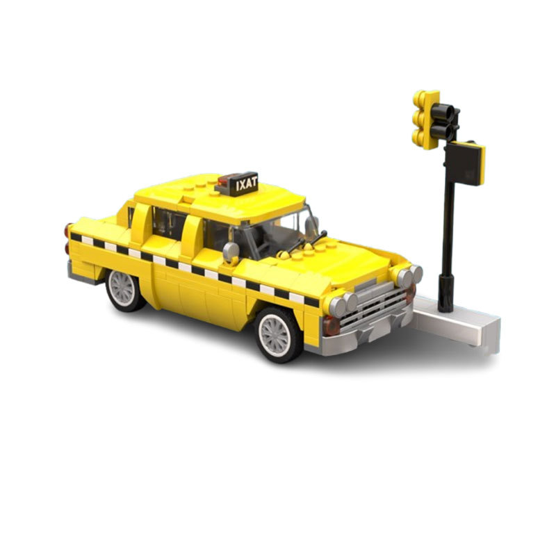 Taxi Building Block Construction Model Educational Toy Set_voghion.com