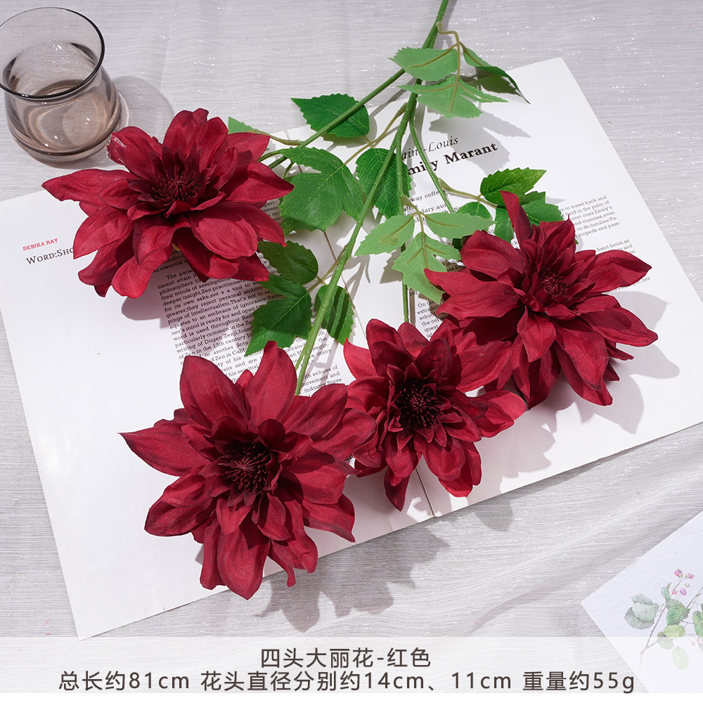 Wp - four-head dahlia - red