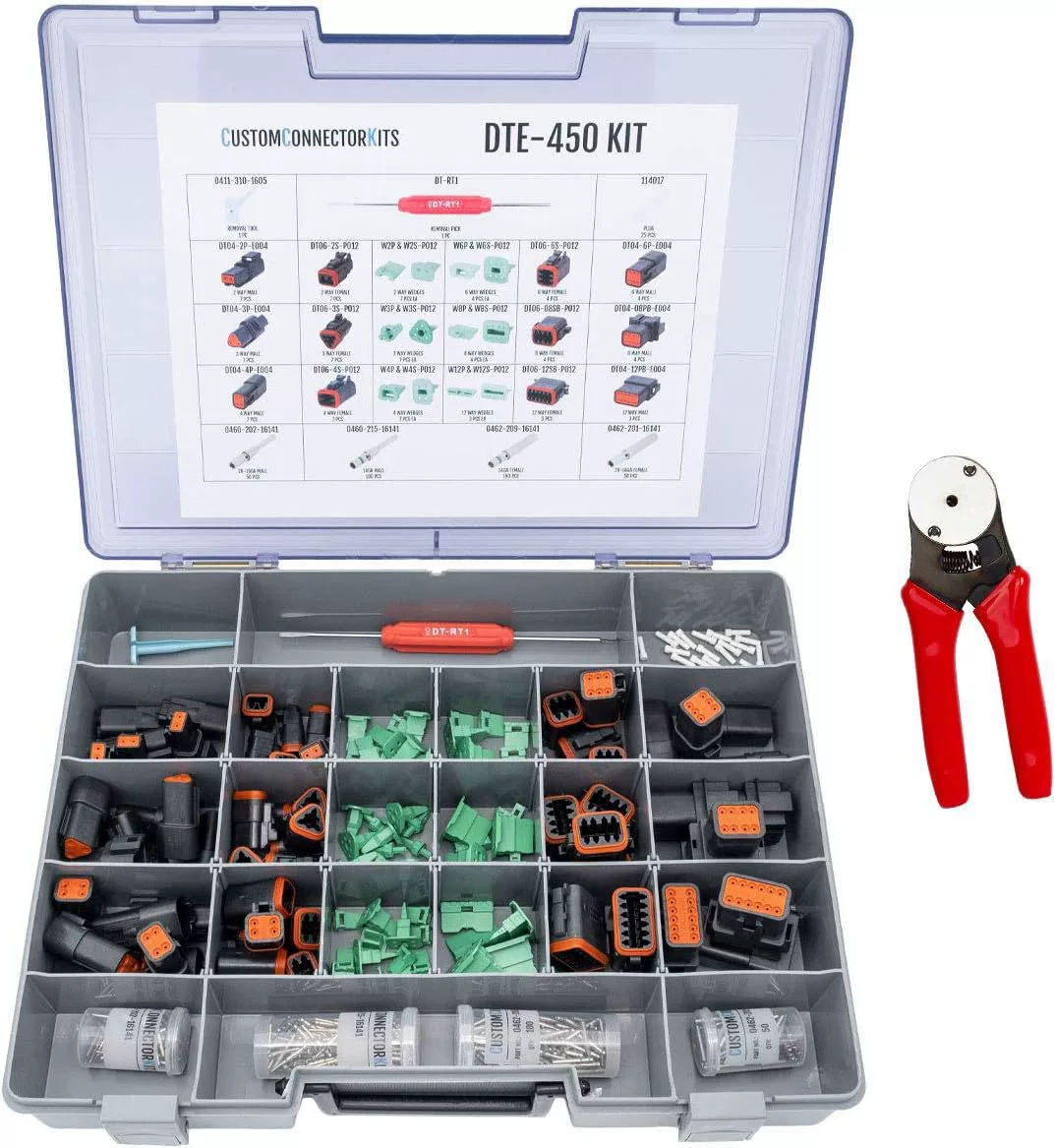 Deutsch DT Pro Connector Kit DTE-450 Black with Crimp Tool: