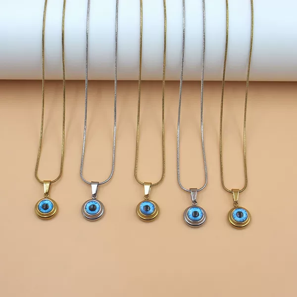 Angel's Eye Titanium Steel Gold Exquisite Clavicle Chain Men's Personalized Light Luxury Necklace Niche Original Design Jewelry Women's Trend