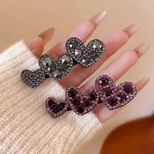 韩版闪钻爱心发夹女2025新款边夹前额侧边刘海夹后脑勺碎发bb夹