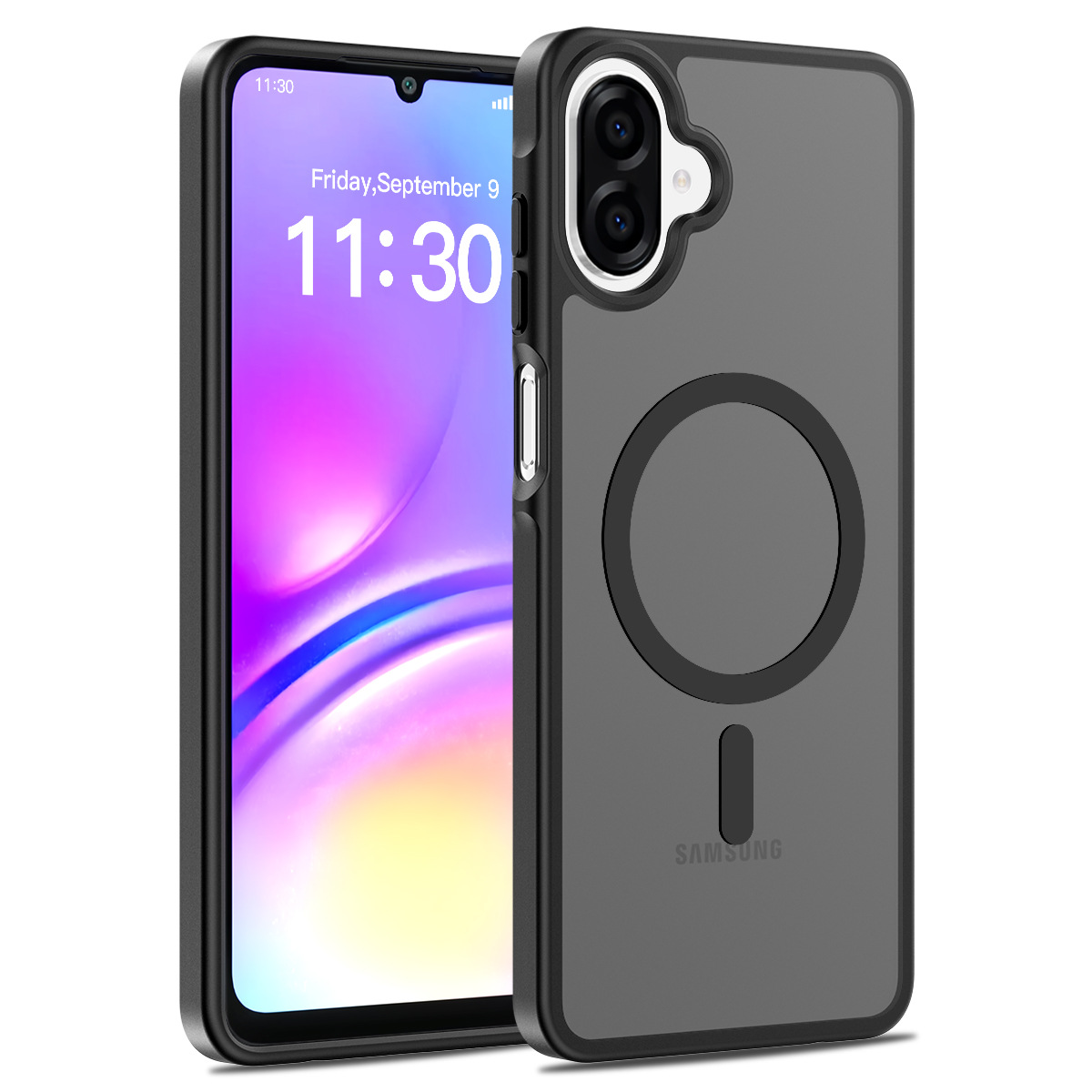 Transfronterizo aplicable Samsung A08 concha de teléfono móvil esmerilado A26 bolsa de aire anti-caída Galaxy A18 cubierta de succión magnética