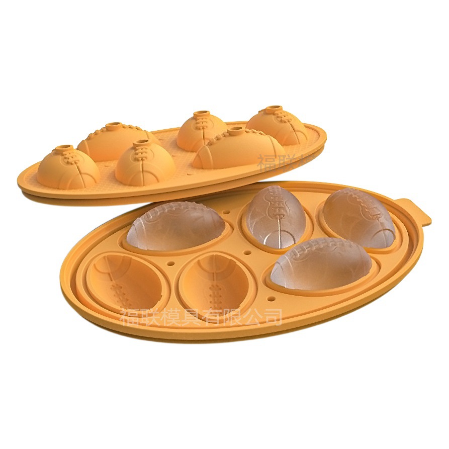 Fulian nuevo rugby bandeja de hielo cubo de hielo molde de silicona bandeja de hielo molde de hielo whisky copa de vino bandeja de hielo