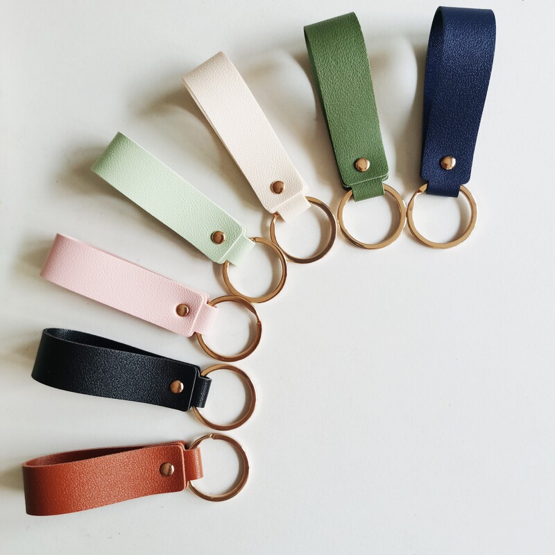 Business Leather Keychain Creative PU Leather Rope Key Pendant Cross-border Simple Bag Jewelry DIY Hanging Gifts