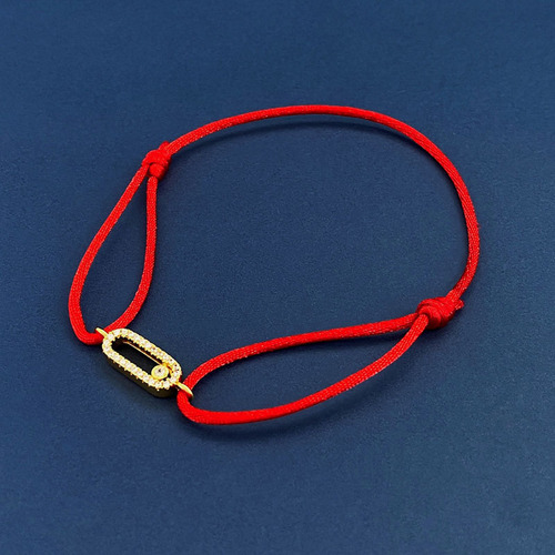 Handmade Couples Bracelet, Light Luxury Diamond-Embedded Versatile Personalized Adjustable Bracelet, Instagram Style Accessory, Red Cord for Auspicious Year Transformation