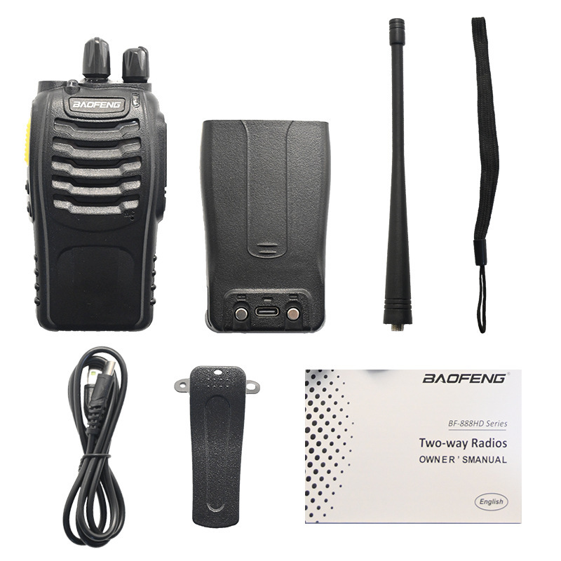 Nuevo BAOFENG Baofeng portátil civil TYPE-C puerto de un botón a la frecuencia Inglés al por mayor