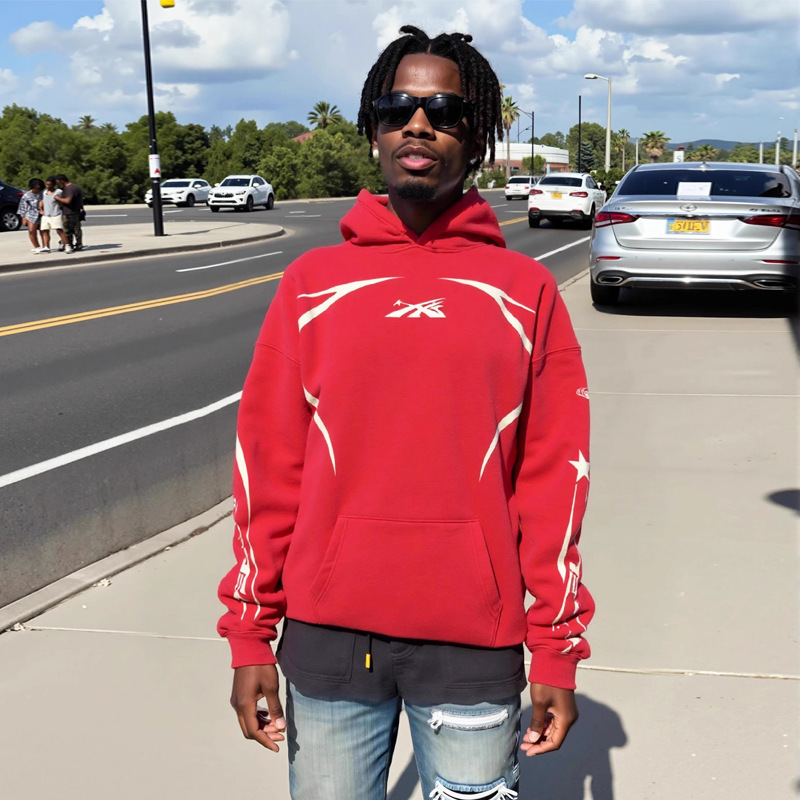 European and American Trendy Hip-Hop Kanye American Style High Street Celebrity Same Style Fleece-Lined Hooded Sweatshirt Hoodie