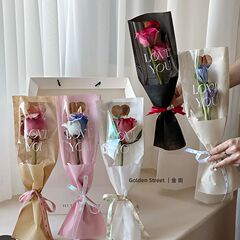 LOVE YOUはあなたを爱しています箔押しストレートバッグシングルバッグ花ブーケバラ包装袋透明袋diy材料