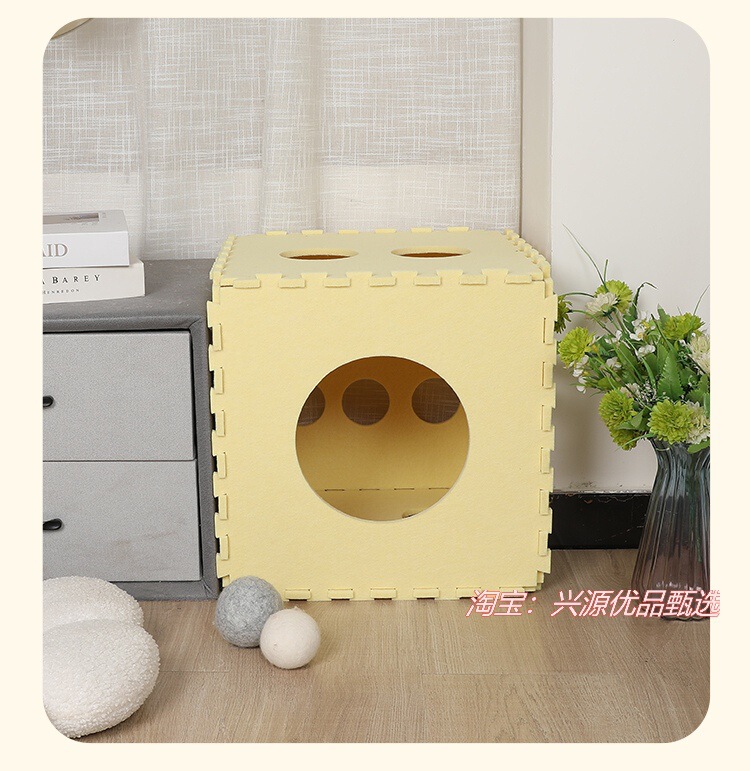 猫スクラッチボードと猫の巣が一体化した耐摩耗性と耐傷性のオールシーズン猫のおもちゃ、自己刺激と退屈解消の猫の巣バケツ、多機能|undefined