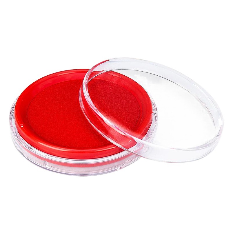 Deli mesa de impresión 9863 redonda de secado rápido almohadilla de tinta resistente al agua oficina Finanzas tinta atómica rojo/azul image 1
