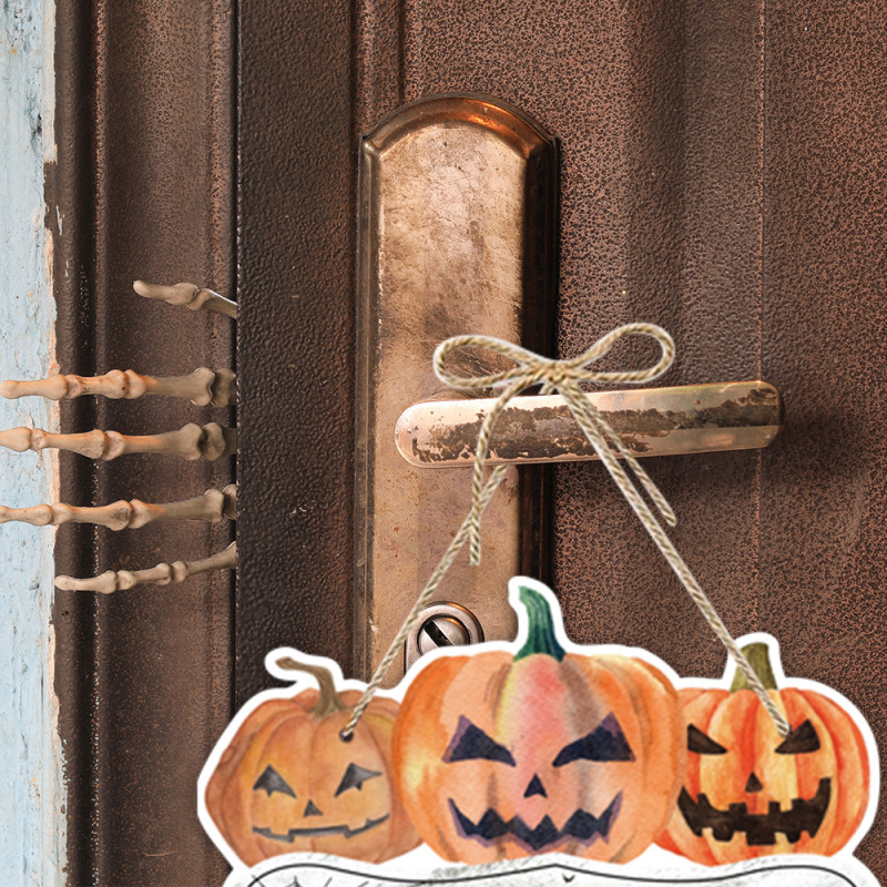 クロスボーダーハロウィンテーマ装飾紙ドアハンドルペンダントシングルペンダントシーンレイアウト小道具パーティー用品|undefined