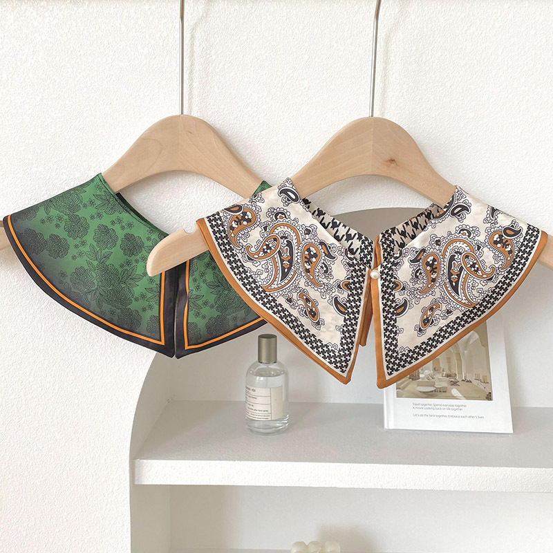 Nueva bufanda de cuello falso para mujer hebilla de perla chal exterior primavera y verano falda a juego camisa cuello-protección chaleco bufanda