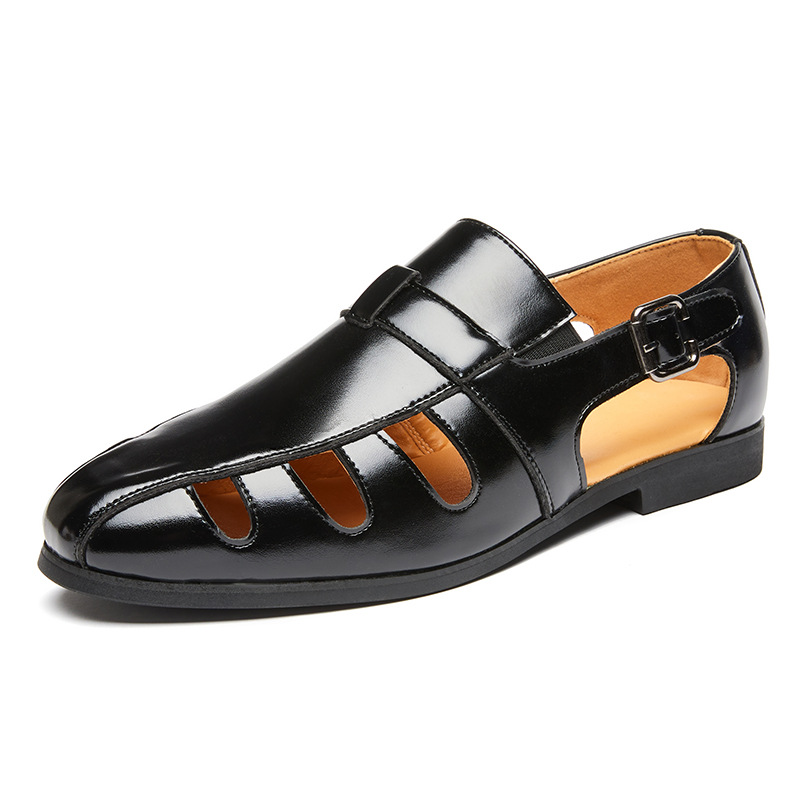 Sandalias de pescador de talla grande transfronterizas para hombre 2025 verano nuevo transpirable caballero europeo y americano elegante diseño sandalias de un pie para hombre