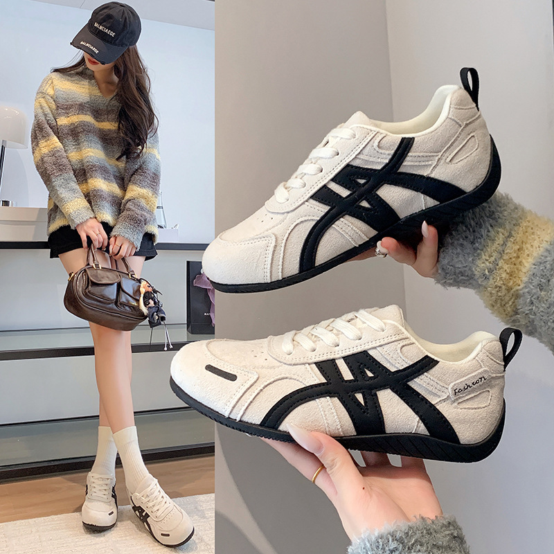 ins韩版老爹鞋秋季复古跑步运动板鞋厚底增高女生系带休闲德训鞋