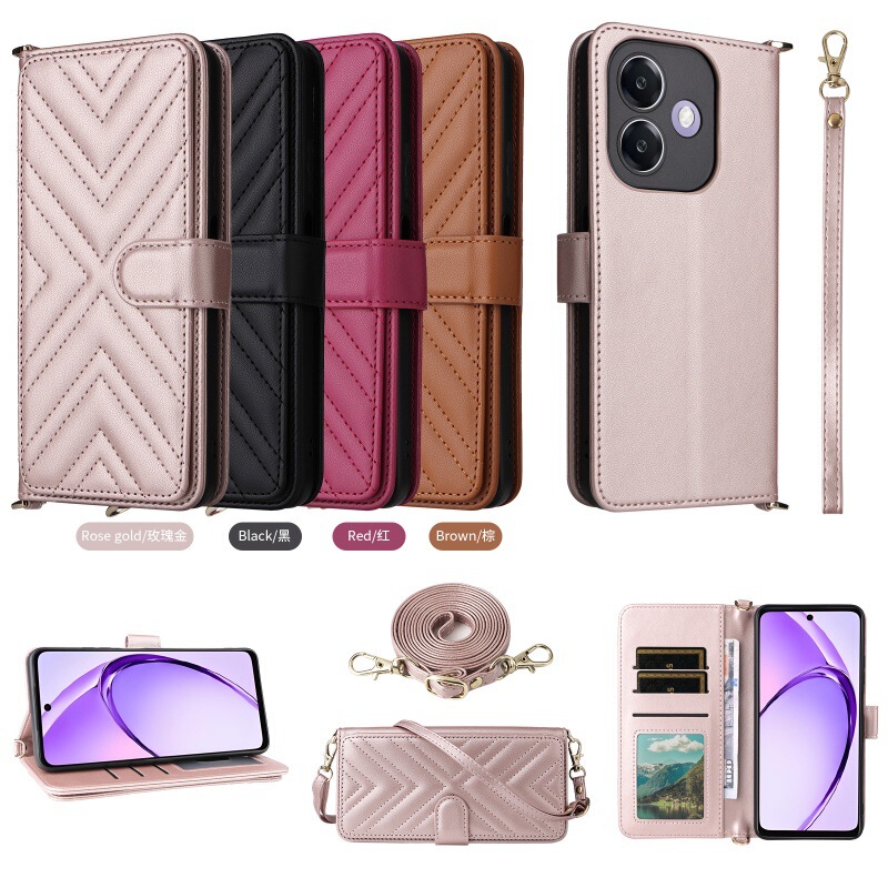Applicable to OPPO A3X Overseas/A40/A3X/A40m/A60 5G Mobile Phone Case A3 Multifunctional Women's Leather Case