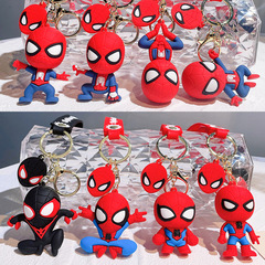 12 漫画マーベルの素晴らしい善と悪のスパイダーマンキーホルダー pvc シリコーンペンダント車のペンダント卸売