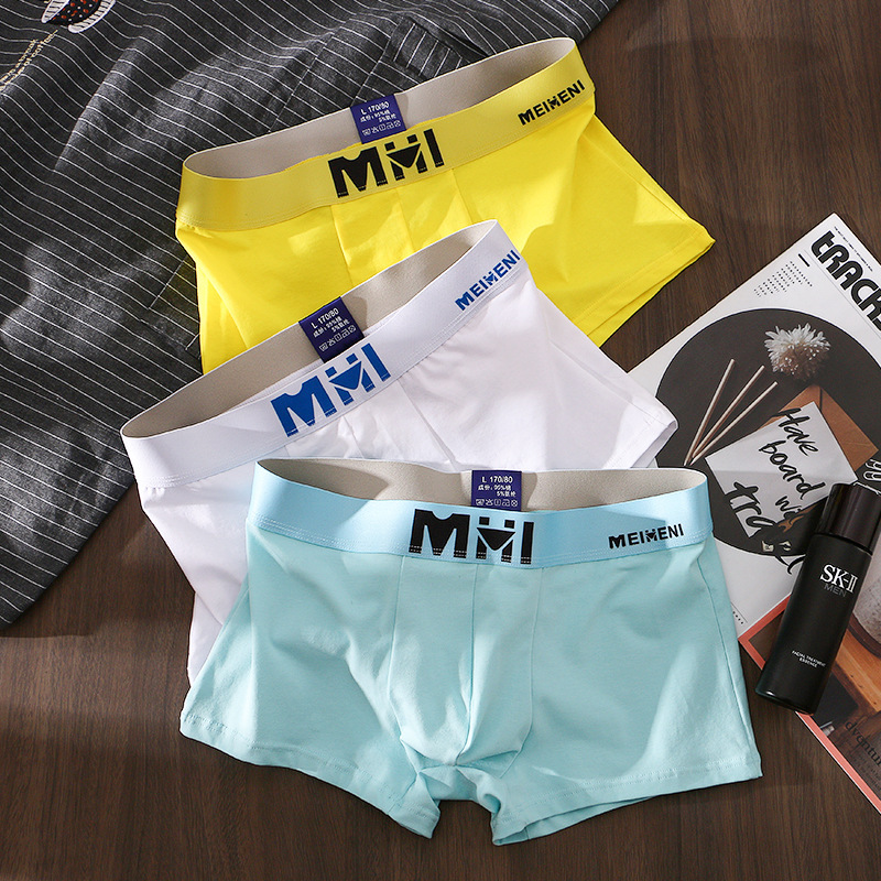 Men's Underwear Solid Color Cotton Boxers Boys' Four-Corner Shorts for Teenagers and Students Trendy Personalized Shorts for Hair Men's Underwear Solid Color Cotton Boxers Boys' Four-Corner Shorts for Teenagers and Students Trendy Personalized Shorts for Hair