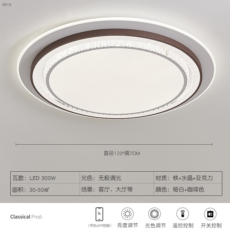 特大リビングルームメインライト 80CM 1m 直径シーリングライトシンプルモダンな寝室 LED ラウンド超高輝度ランプ|undefined