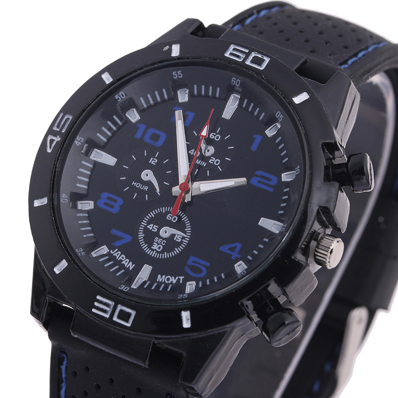 Men's Fashion Three Eyes Sports Hot selling Large dial Silicone Watch_voghion.com