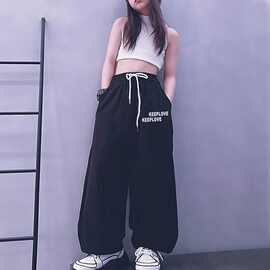 春秋男女童爵士舞裤子中大童韩版束脚运动裤jazz舞蹈表演街舞潮童