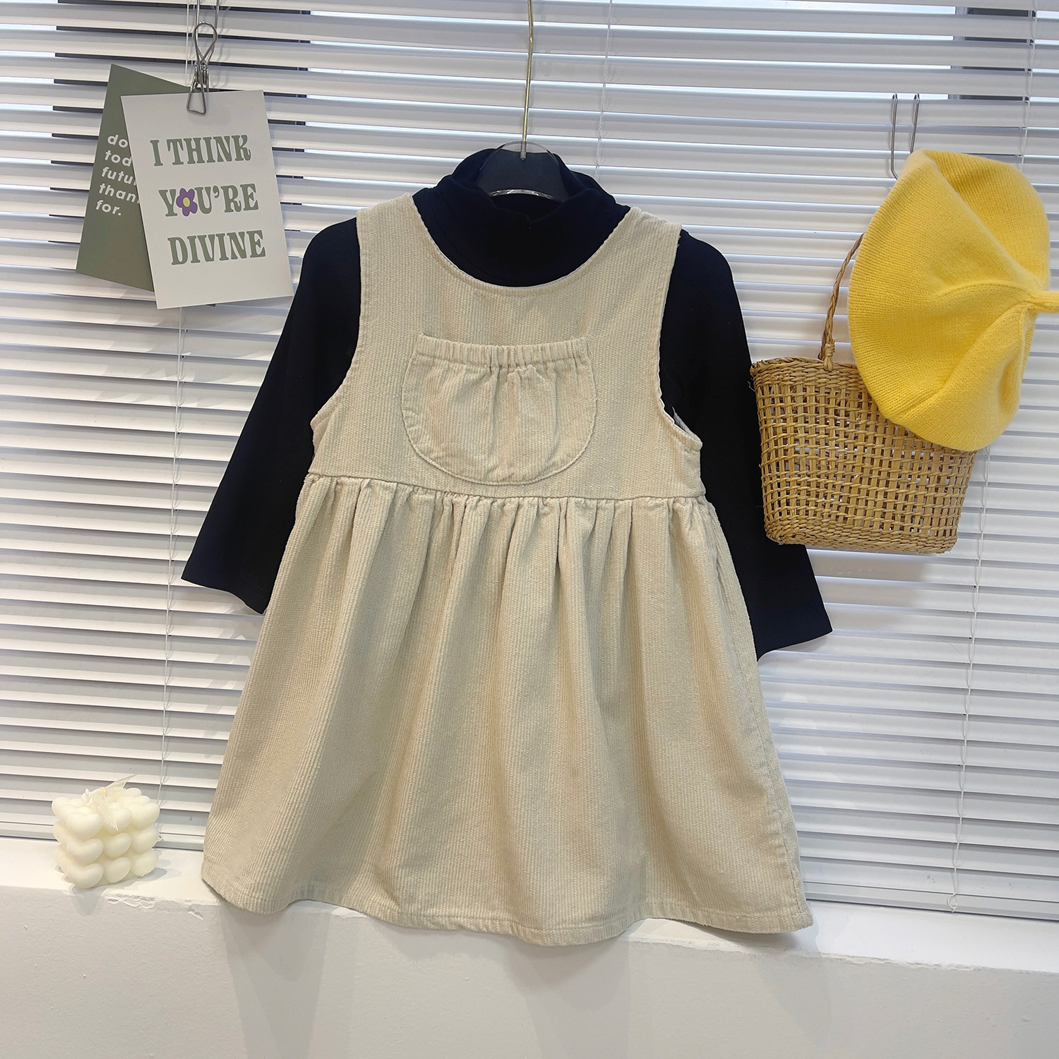 2023 Koreaanse versie vest basis shirt tweedelig voor meisjes en baby's, dames schatset rok 23035_voghion.com