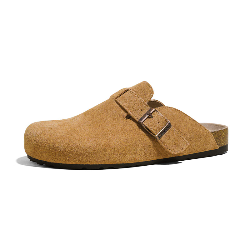 Exportaciones transfronterizas de cuero de vaca con base suave antideslizante al aire libre medio paquete zapatillas de bolken para hombres y mujeres